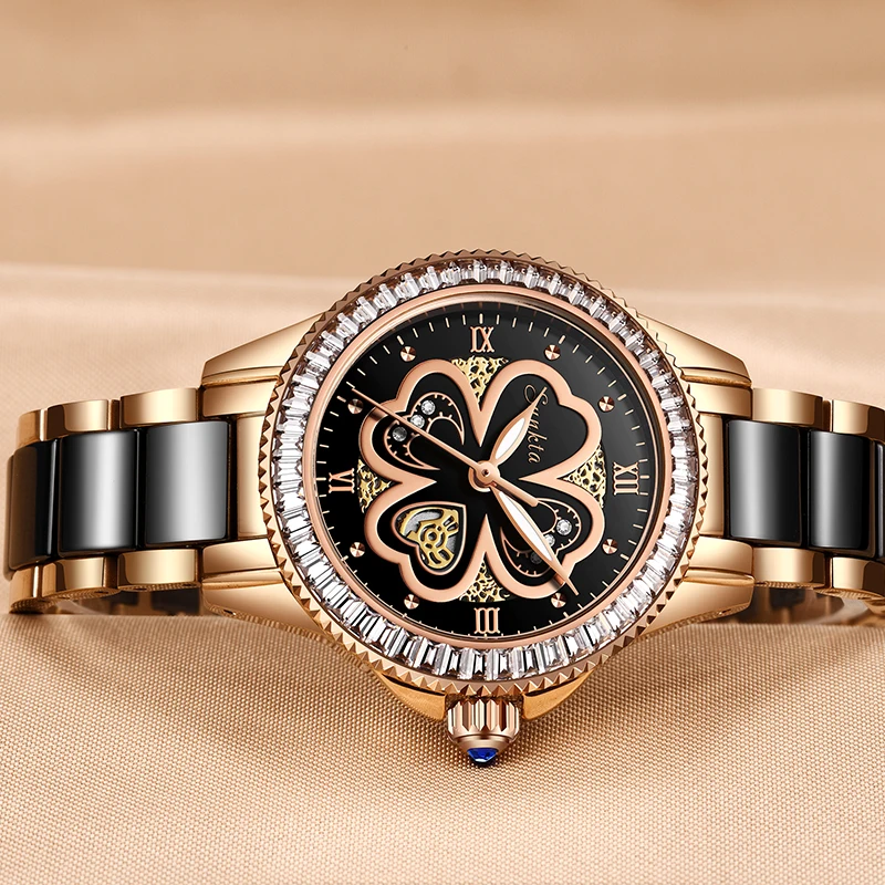 SUNKTA 2019 новые часы из розового золота Женские Кварцевые Часы Дамские Топ