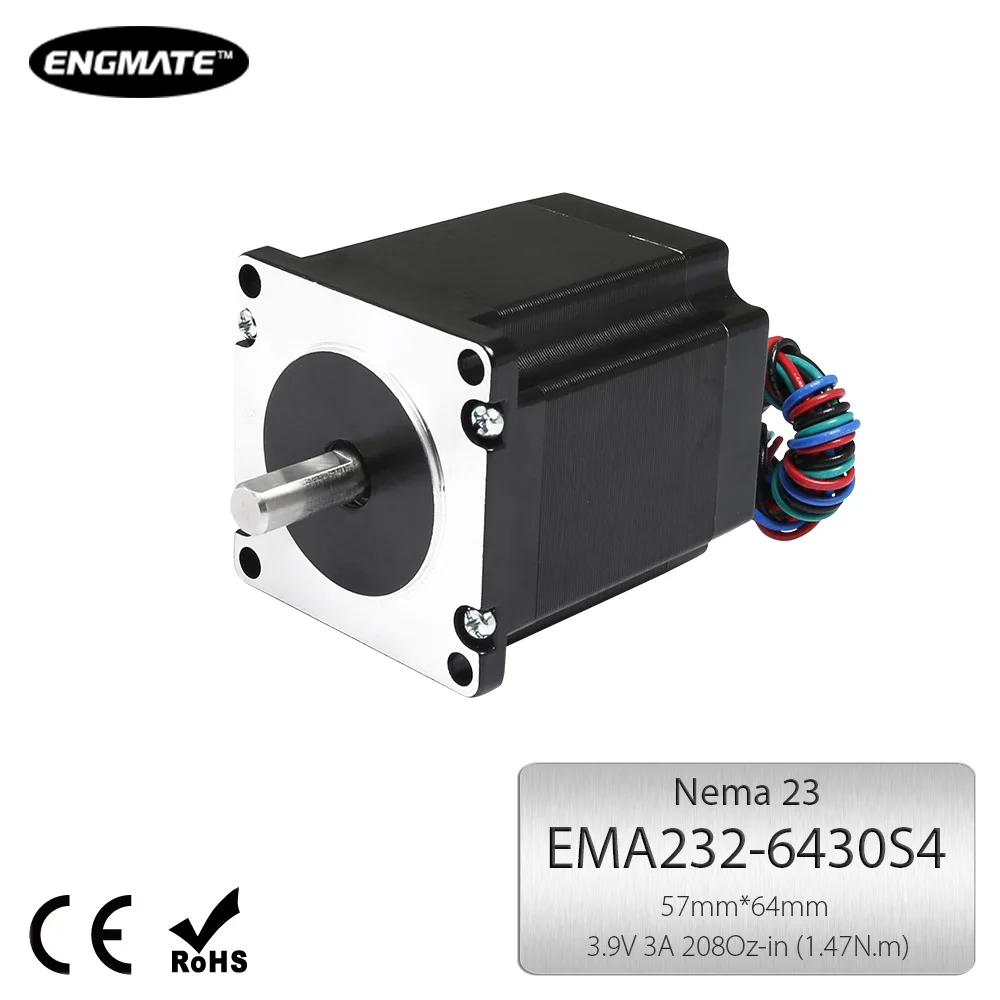 ENGMATE EMA232 6430S4 Шаговый Мотор 1.47N.m 1.8 Степень 4 Провода 64 мм|nema 23|nema 23 stepper motorstepper motors high