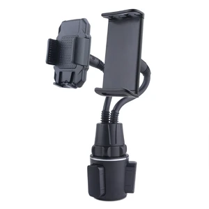 car dual phone holder mount universal fit sturdy stand save space easy to operate free spin gooseneck adjustable free global shipping