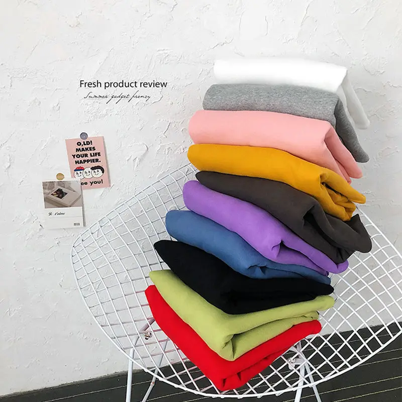 

Woman Solid Color O-Neck Sweatshirt Casual Loose Fit Hoodie Harajuku Aesthetic Streetwear Velvet Pullover White Tops Korean Pop