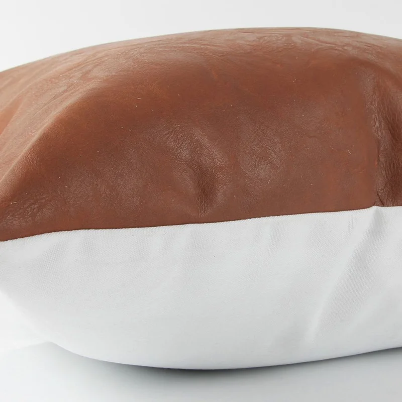 45*45 льняная хлопковая подушка в стиле пэчворк из искусственной кожи для офиса