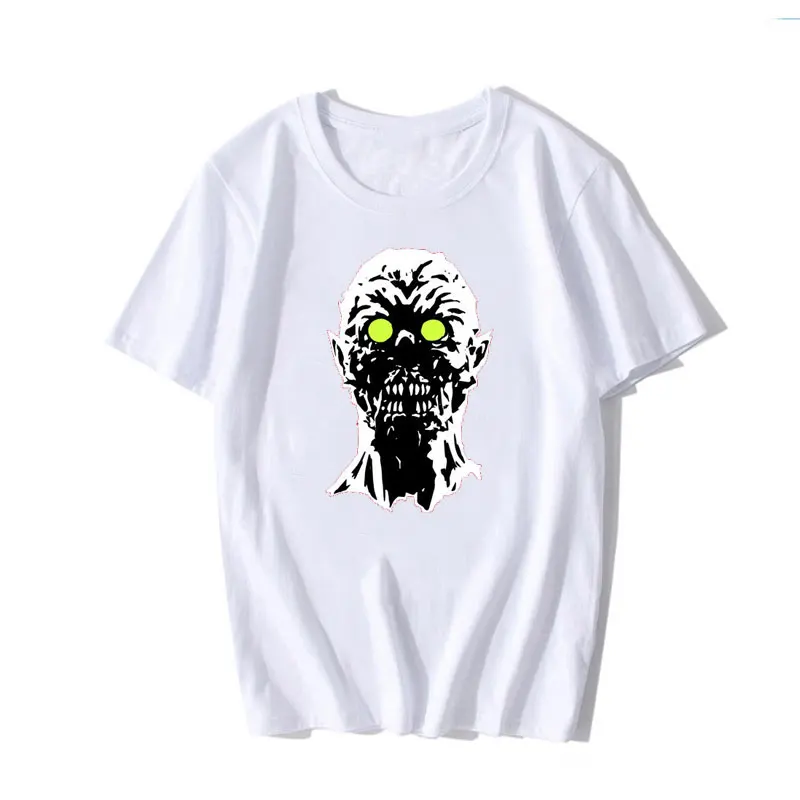3D череп цифровая печать белая футболка мужская летняя настраиваемая хлопковая