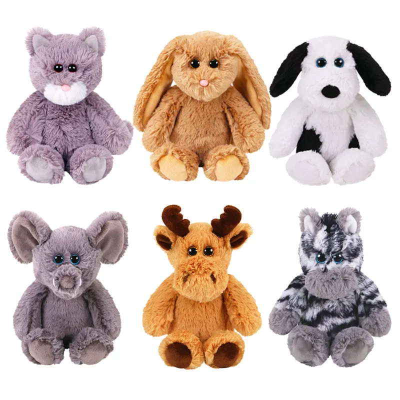 

Ty Beanie Boos Attic Baby Stuffed Plush Animal Grizzly Brown Deer Rabbit Zebra Grey Elephant Collection Doll Toy Child Gift 15CM