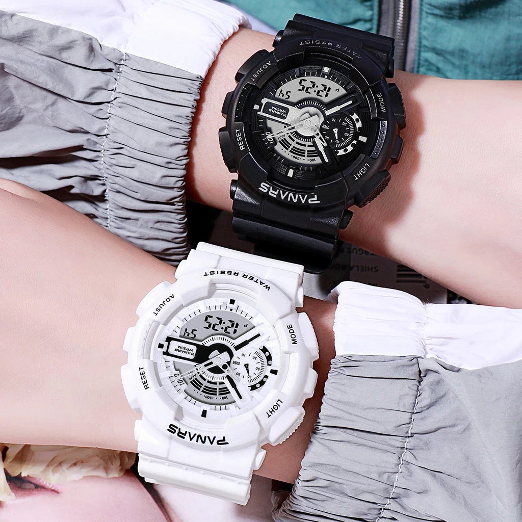 Мужские спортивные часы с двойным дисплеем военные СВЕТОДИОДНЫЕ цифровые