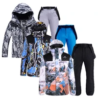 hot mens and womens snow suit sets snowboarding clothing winter warm waterproof outdoor costumes skiing wear jackets and pants