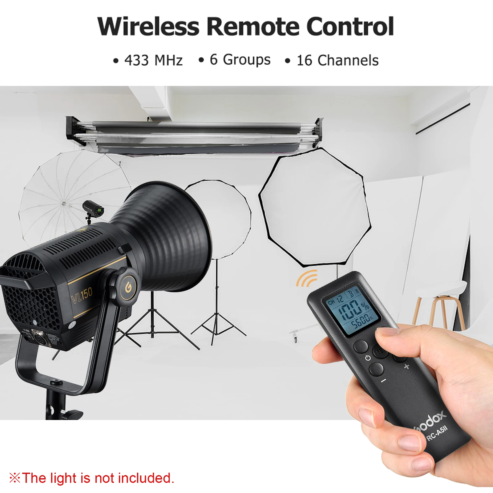 Godox RC-A5 Remote пульт дистанционного управления 16 каналов 6 групп Замена для VL150 VL200 VL300