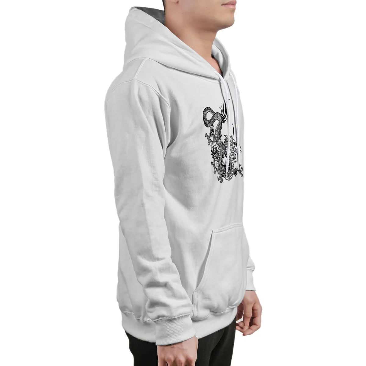 

Men's Hoodie Black Chinese DragonFashion Vintage Couple Punk Retro Men Clothing 36998