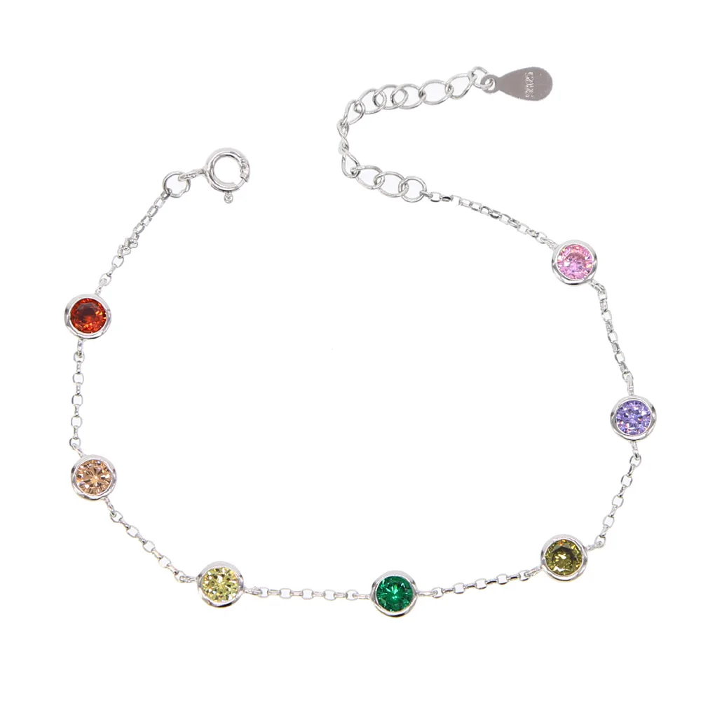 Новый серебряный цвет многоцветный кубический цирконий Блестящий цветной