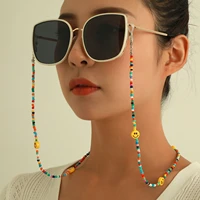 fashion colorful beads eyeglasses chain face mask lanyard holder anti lost boho sunglass spectacle holder neck cord jewelry gift