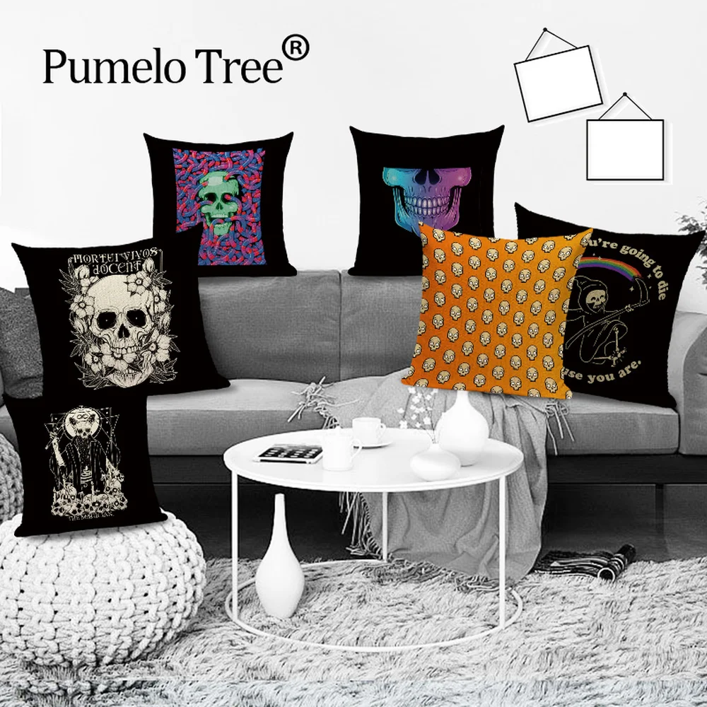 Мексиканский страшный череп чехол для подушки с принтом наволочка ужас демон дух