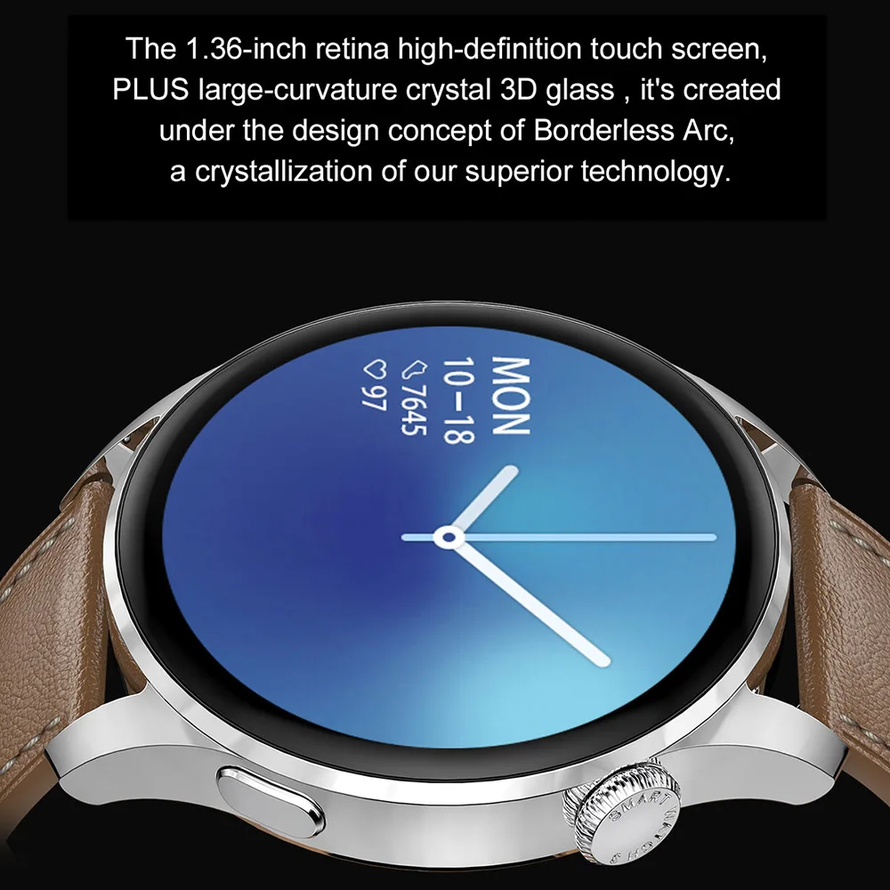 

Bluetooth Call Wireless Charge Smart Watch Detection Heartrate 390 * 390 Pixels Screen IP68 Waterproof DT3 Smartwatch