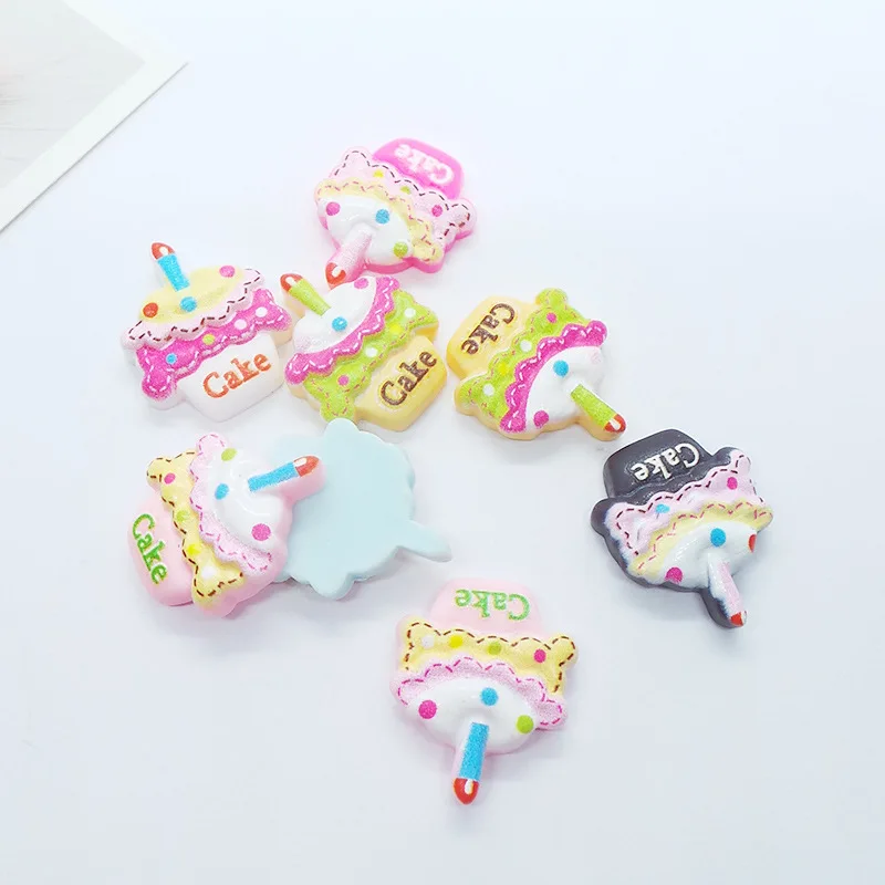 100 шт. Кабошон из смолы с имитацией еды и торта плоским основанием украшение для