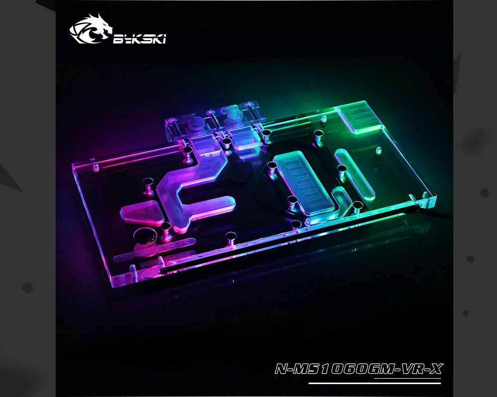 Bykski N-MS1060GM-VR-X, полное покрытие видеокарты водяного охлаждения блок RGB/RBW для MSI GTX1060 Gaming VR X 6G