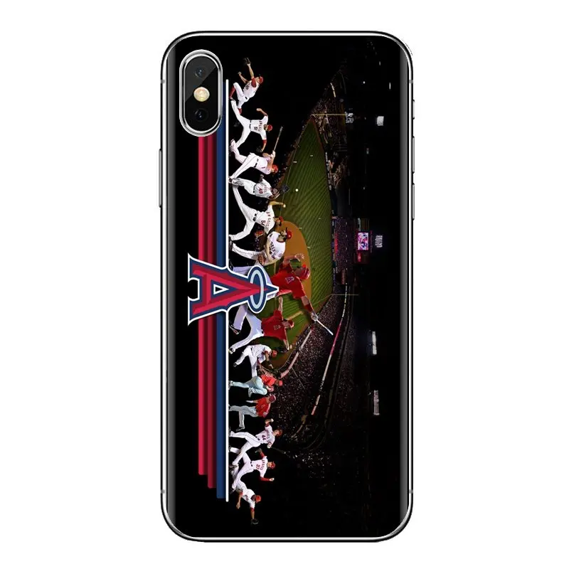 Прозрачный ТПУ чехлы накладки Anaheim Angels для iPhone XS Max XR X 4 4S 5 5S 5C SE 6 6S 7 8 плюс samsung Galaxy J1