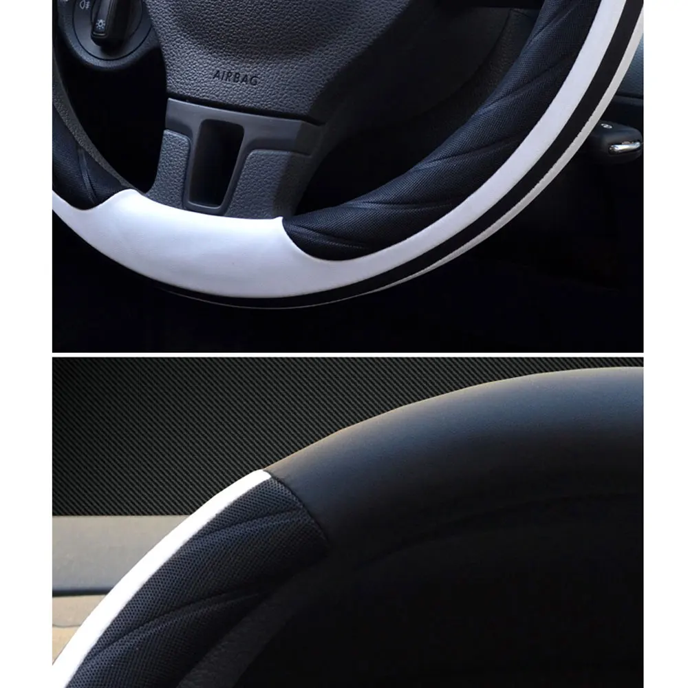 DSYCAR 1 шт. из искусственной кожи чехол рулевого колеса автомобиля 38 см