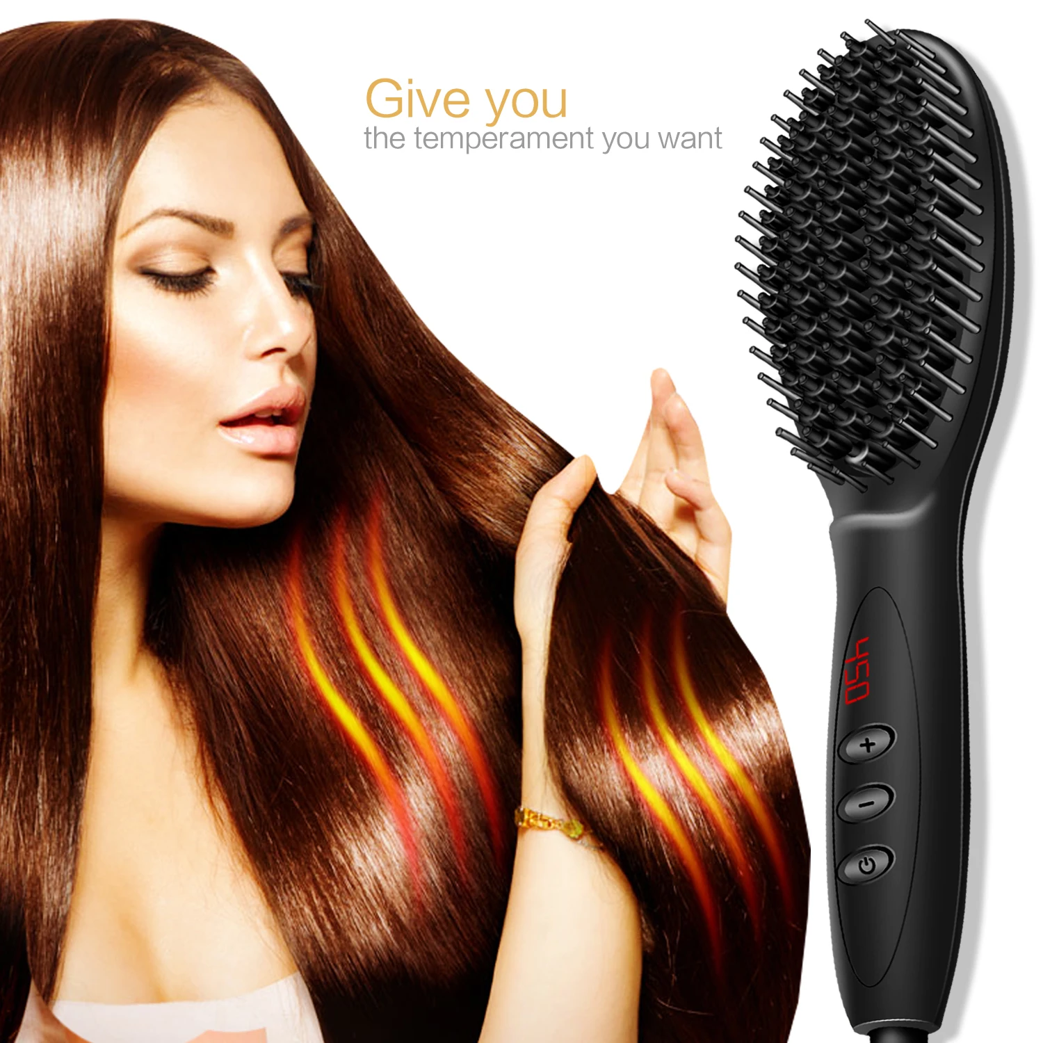 

Professiona Hair Straightening Brush Hot Comb Straightener Smoothing Iron Hair Styling Tools Fast Heating Electric Hairbrush