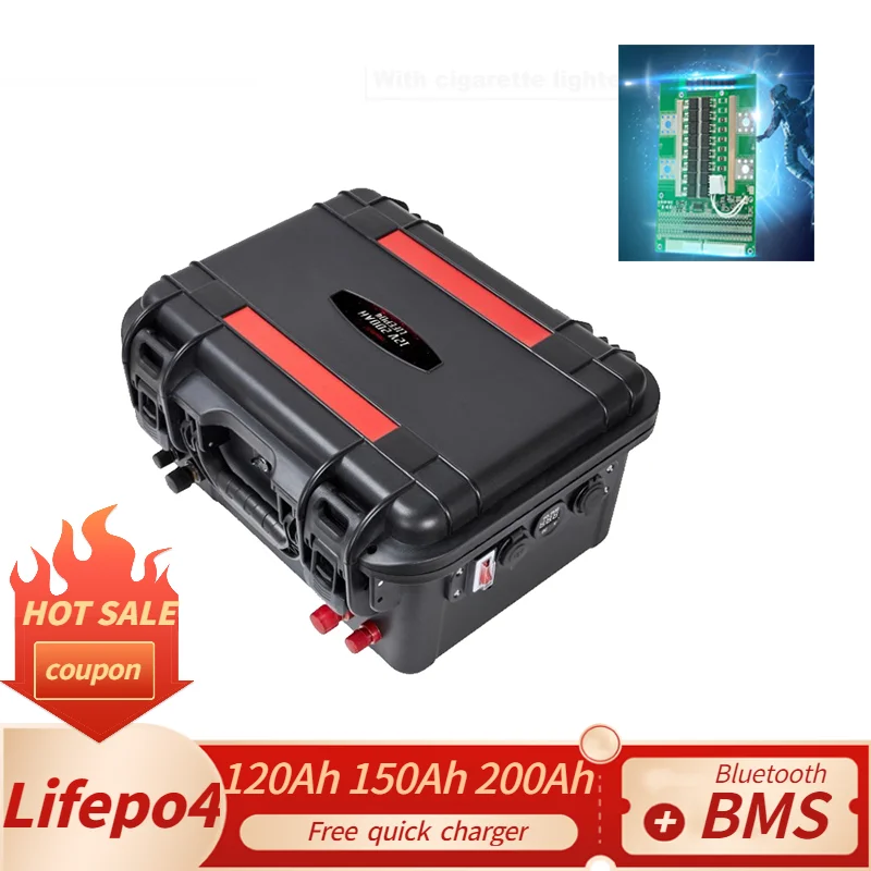 12 В lifepo4 Аккумуляторный блок 120Ah 150Ah 200Ah BMS RV уличный морской водонепроницаемый