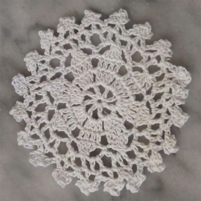 

HOT Handmade Lace Round cotton table place mat pad Cloth crochet placemat cup mug Christmas tea coaster pan dish doily kitchen
