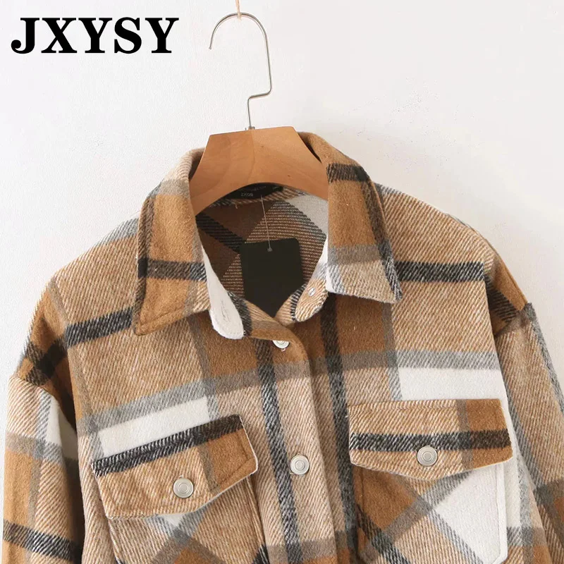JXYSY Женская куртка 2019 английский стиль винтажное Фланелевое теплое клетчатое
