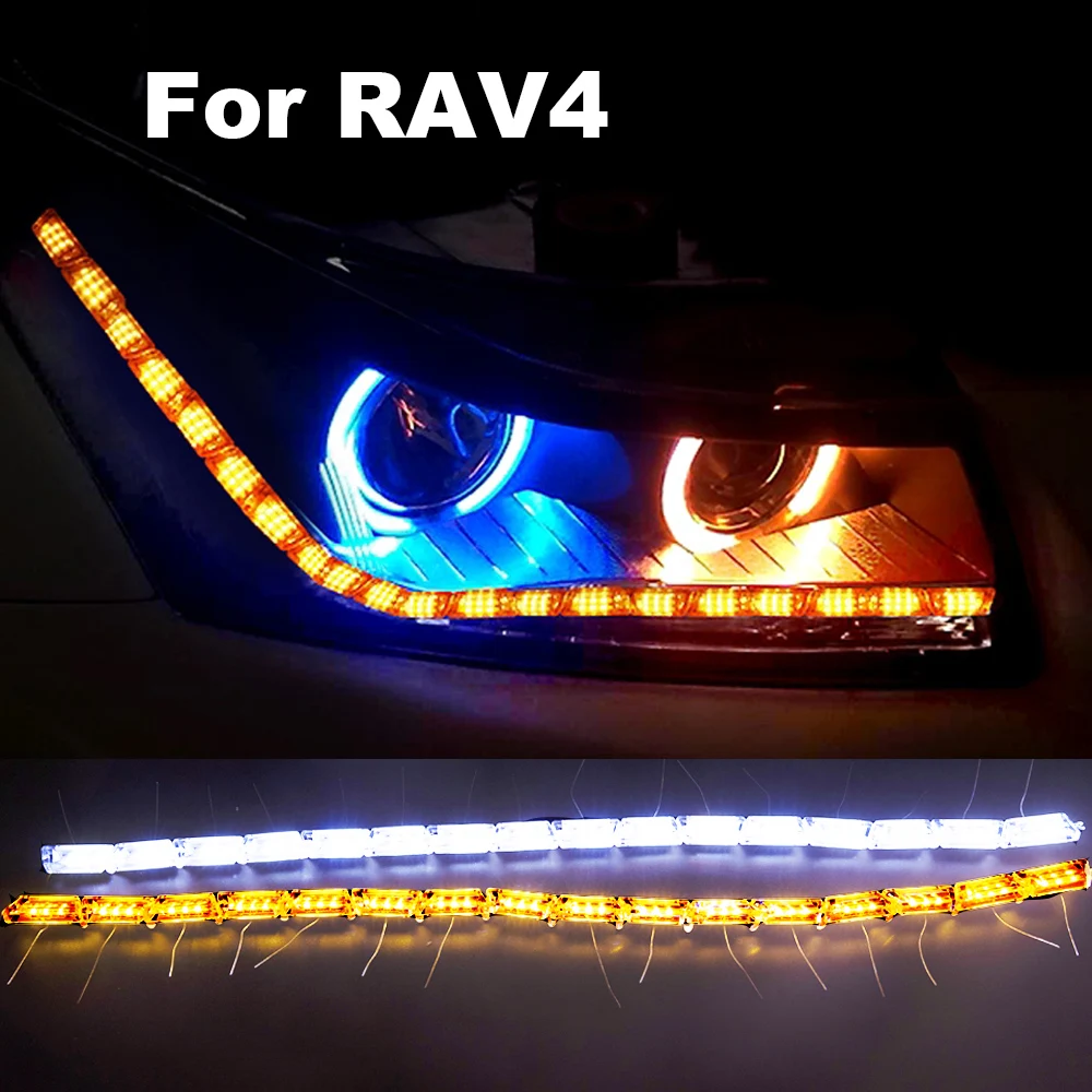 

2Pcs For Toyota Rav4 Rav 4 1996-2018 2019 2020 2021 Drl Led Daytime Running Light for Cars 12V Sequential With Turn Signal