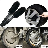 2 auto motorcycle washing cleaning tools black round head vehicle wheel tire rim scrub brush useful car tyre cleaner accessories