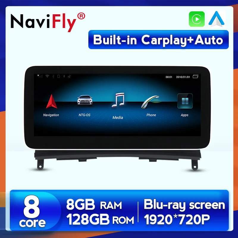 

12.5'' Android 10 8Core 8G RAM 128ROM Car Multimedia Audio For Mercedes Benz C Class W204 C180 C200 C220 C300 C350 2008-2013