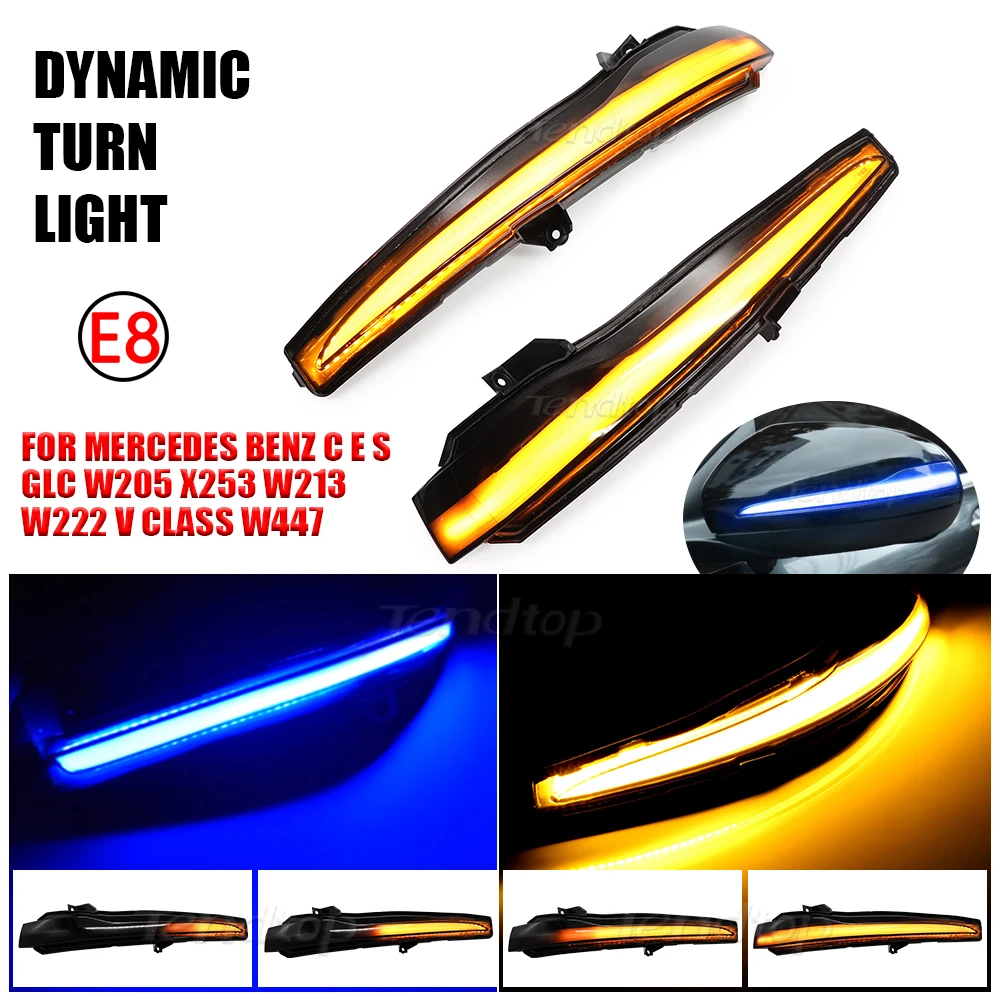 

LED Dynamic Turn Signal Lamp For Benz C E S GLC Class W205 X253 W213 W222 Flowing Rearview Mirror Indicator Blinker Car Light