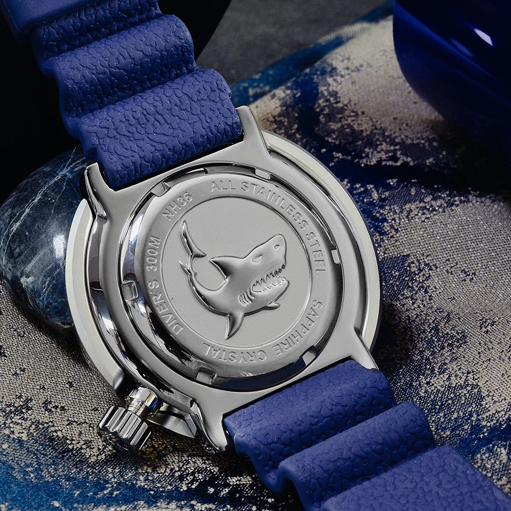 Мужские автоматические механические часы San Martin Tuna Diver из нержавеющей стали с