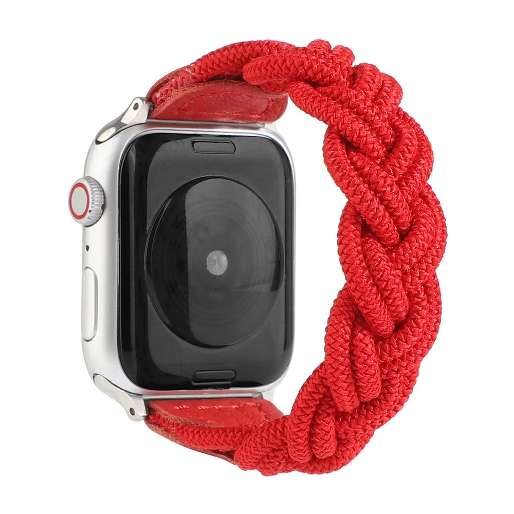 Ремешок нейлоновый для Apple Watch Band 38 мм 42 44 40 плетеный эластичный спортивный