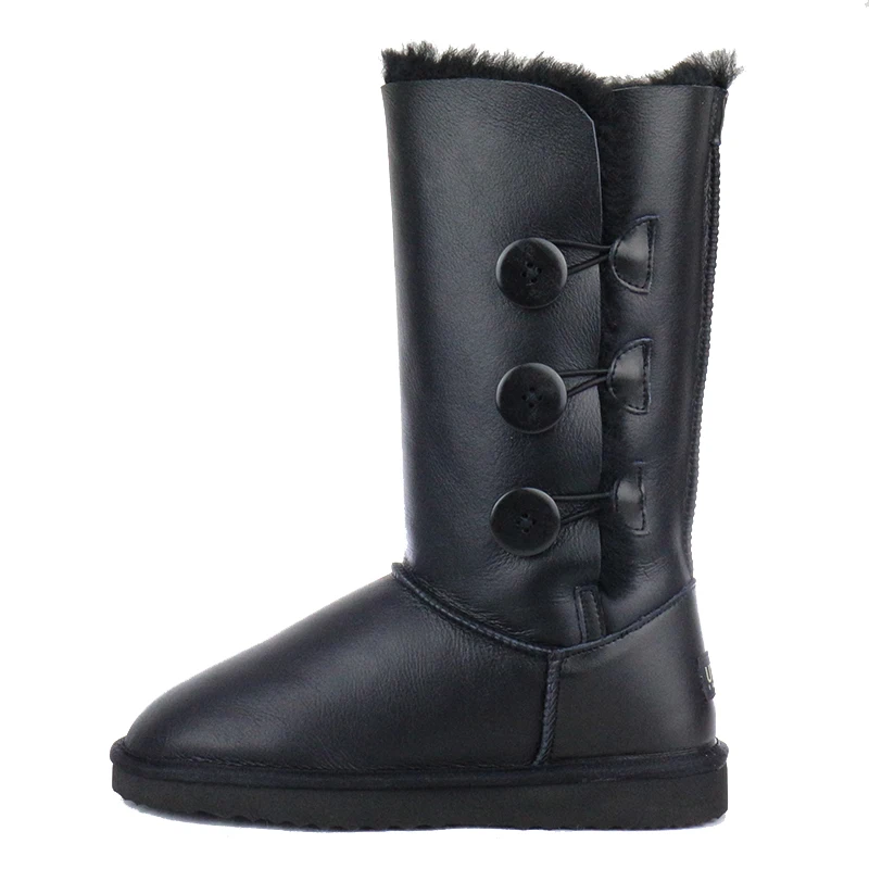 Женские Водонепроницаемые сапоги из натуральной овечьей кожи на меху | Обувь