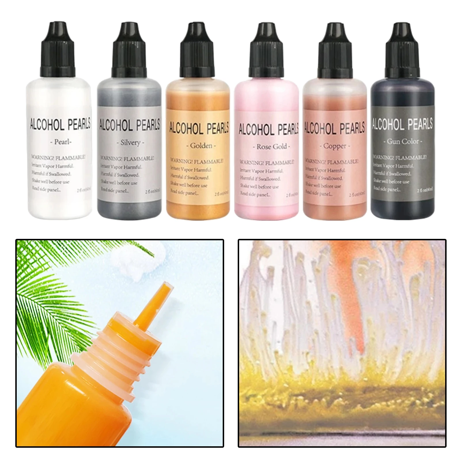 

6 шт Алкоголь металлик Цвета 60 мл набор «сделай сам» для эпоксидной смолы литье акрил