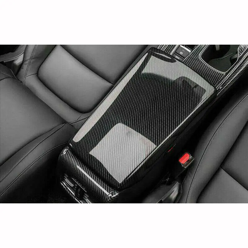 

ABS Carbon Fiber Accessories Covers Black Car Center Console Panel Parts