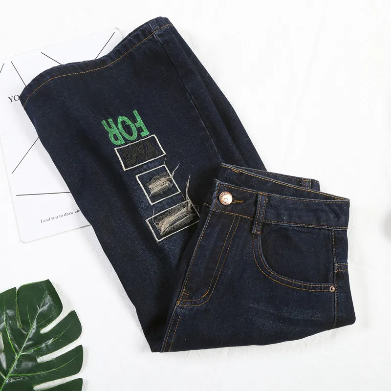 

New Fashion High Quality Summer Denim Skirt Women High Waist Embroidery Fashion Casual Knee-length Plus Size 26-33 34 36 38 40