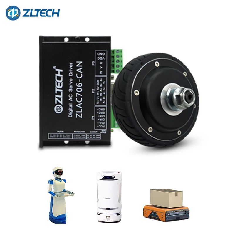 

ZLTECH 24V 4 inch low speed high torque AGV robot wheel hub servo motor with built-in encoder