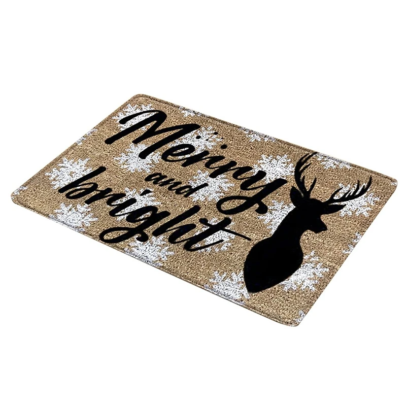 

Christmas Doormat Floor Mat Elk Door Mat Decoration Entrance Floor Carpet Non Slip Blanket Indoor Outdoor Rug
