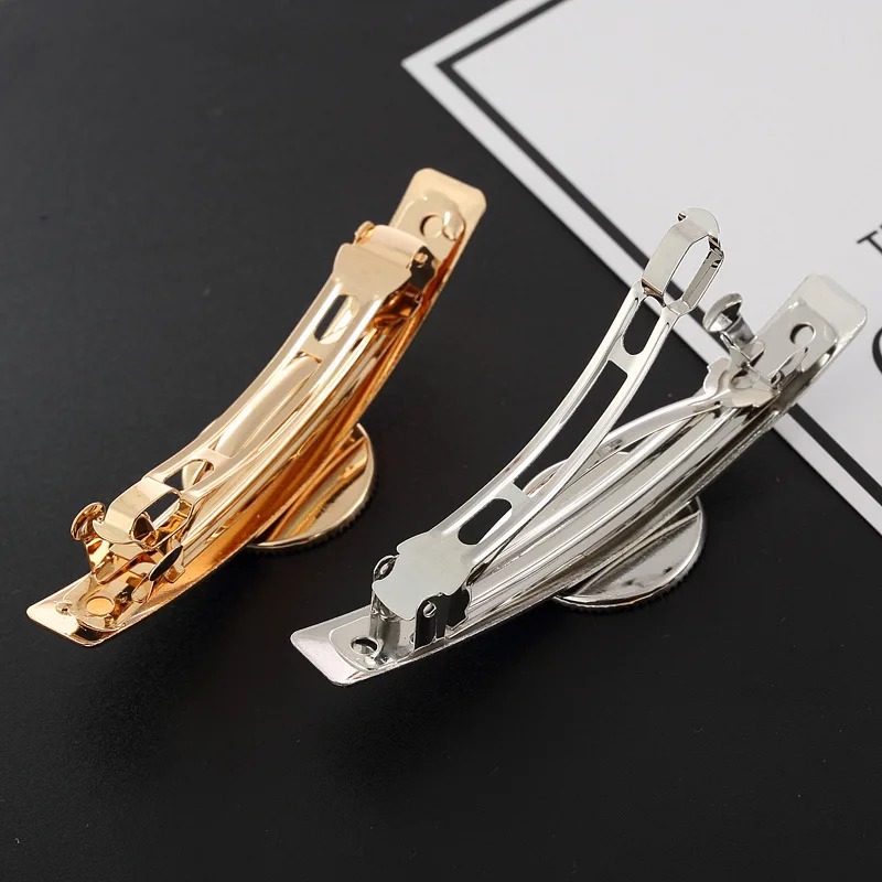 

8.5cm Korean Headwear Smooth Metal Round Turquoise Hair Clips Women Girls Fashion Barrette Elegant Hairpins Hair Accessories