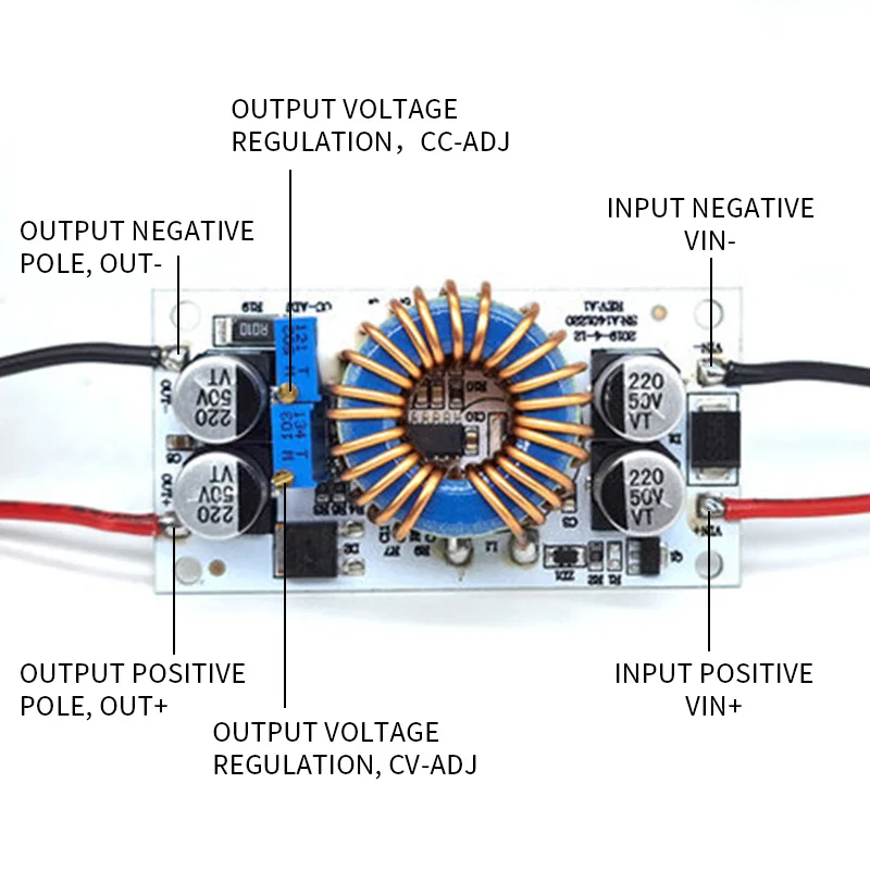 DC модуль 10A регулируемый шаг источника питания постоянного напряжения плата