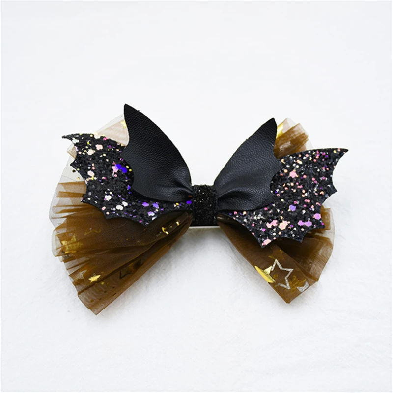 Заколка для волос Детская в виде тыквы летучей мыши с блестками 10 шт./лот - купить