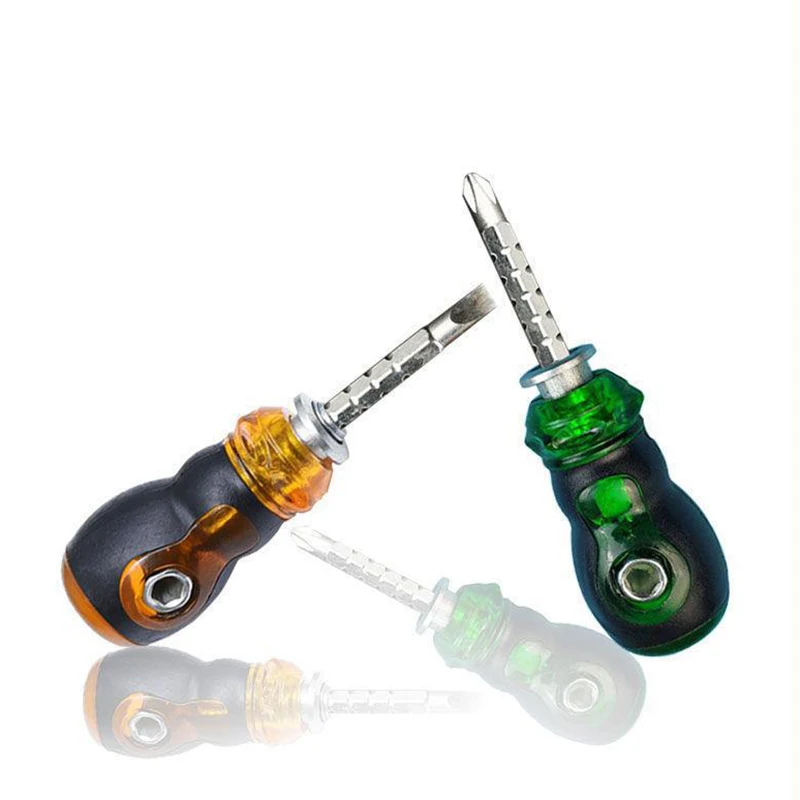 

Turnip head telescopic short handle screwdriver slotted phillips Dual purpose mini screwdriver hand tools