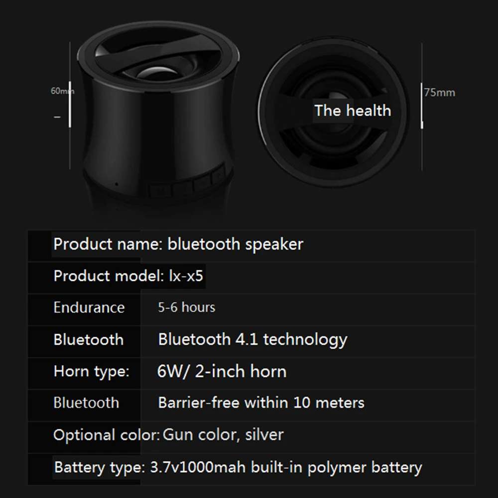 

Universial Car Players X5 Metal Subwoofer Bluetooth Speakers Audio Mini Mobile Phone Laptop Wireless Card Speaker