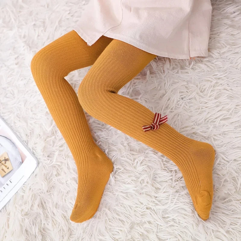 

Детские колготки, хлопковые леггинсы с бантом для девочек, детские боди, весенне-осенние утепленные брюки средней длины