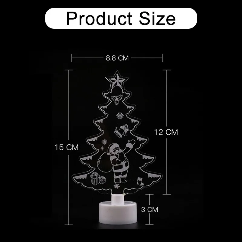 Новинка 2019 красочный акриловый декоративный светильник для рождественской елки