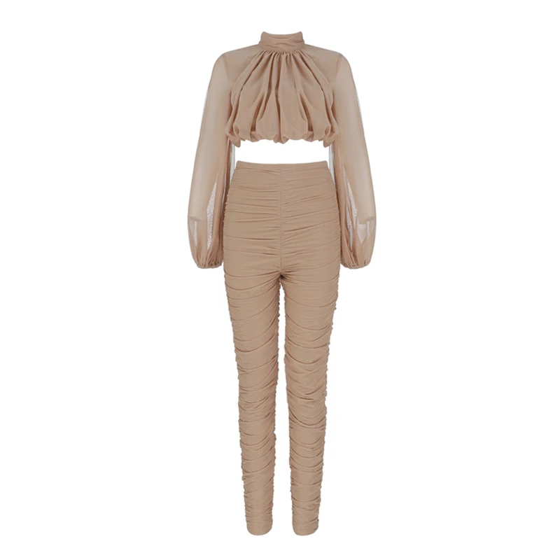 VGH осенний комплект из двух предметов Женская водолазка с пышными рукавами