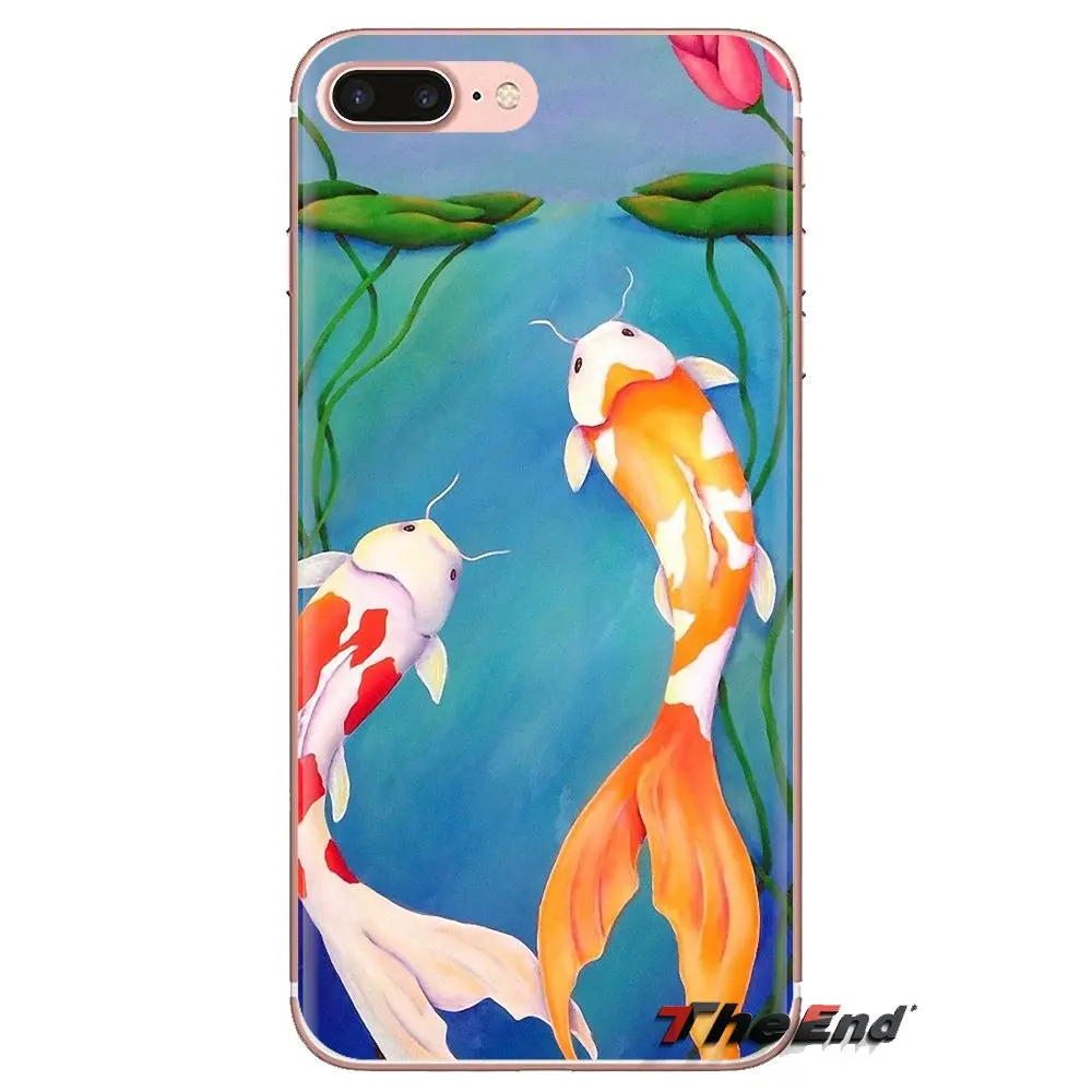 Акварельные картины Koi Fish для iPhone XS Max XR X 4 4s 5 5S 5C SE 6 6S 7 8 Plus samsung Galaxy J1 J3 J5 J7 A3 A5 чехлы