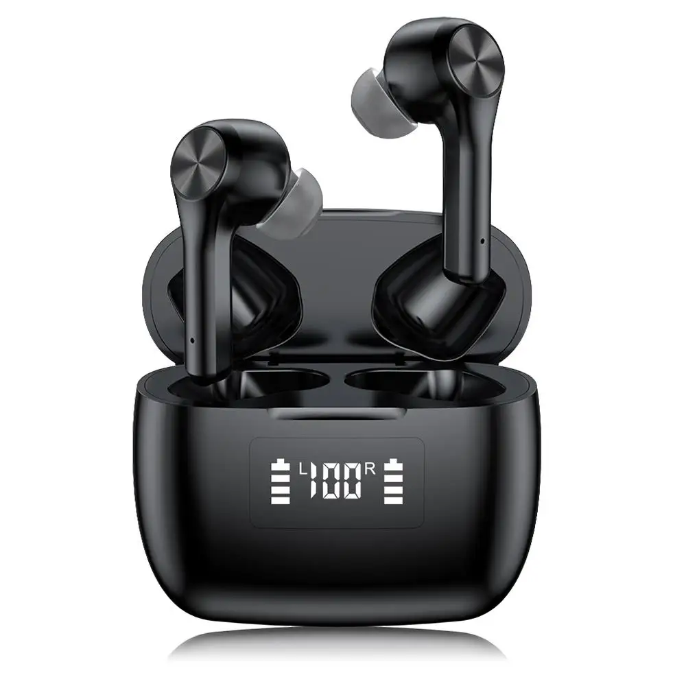 

Wireless Bluetooth Headphone Mini Invisible Earphones LED Power Digital Display TWS Bass Stereo Earset Noise Reduction