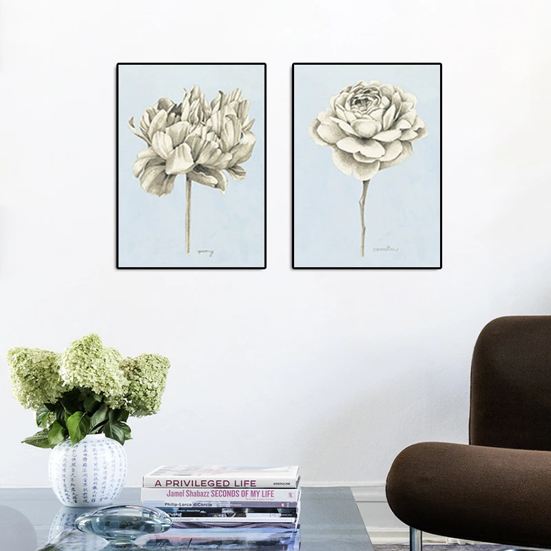 Nordic Modern Style Various Beautiful Flowers Canvas Painting Minimalism Posters And Prints Wall Pictures For Living Room Decor | Дом и сад
