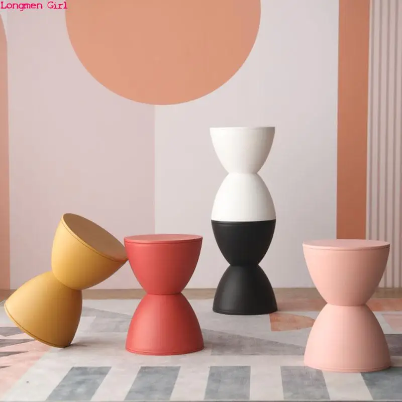 

Пластиковый стул, креативные песочные часы, Маленький стул, простой и модный, для маленькой квартиры, Сменная обувь, Круглый Пирс, сетчатый К...