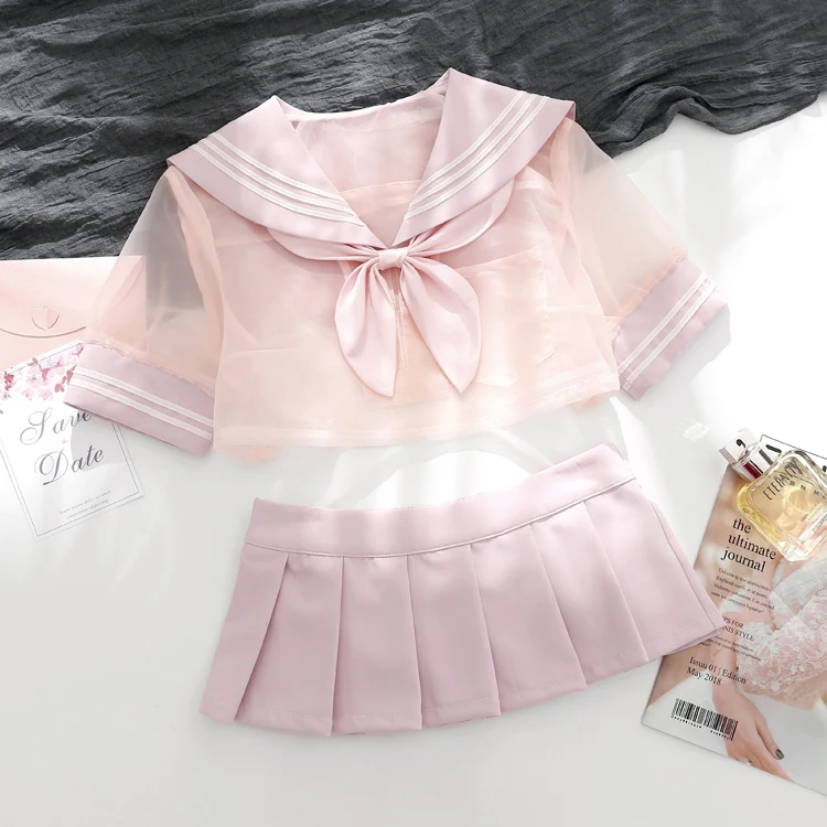 

Cute Pink Sailor Dress Lolita Outfit Erotic Japanese Lingerie Costume School Girl Uniform Sexy Kawaii Lingerie Underwear Set
