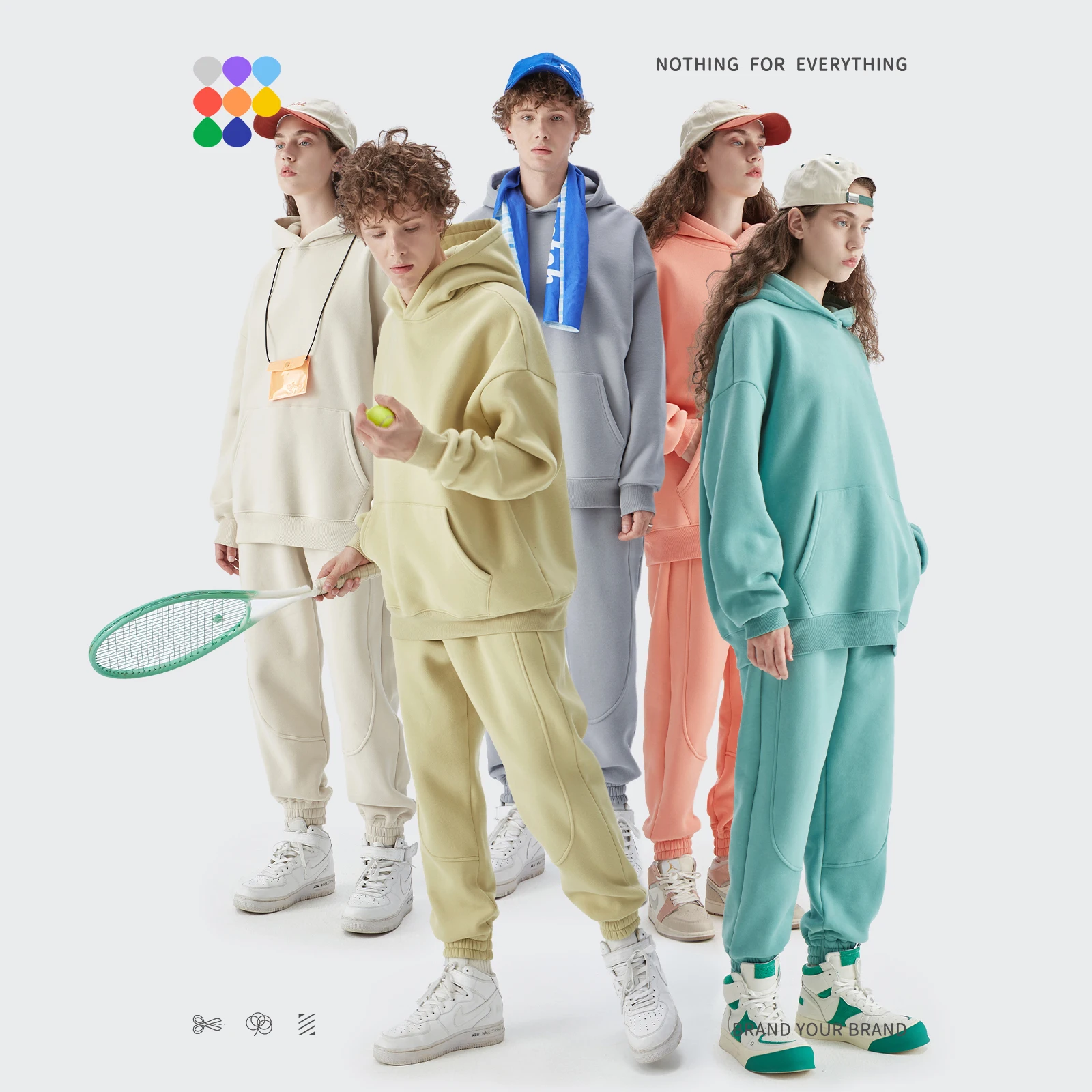 

INFLATION Candy Color Couple Tracksuit Winter Thick Velvet Tracksuit For Women Men Solid Color Sweatpant Set Unisex Jogging Suit