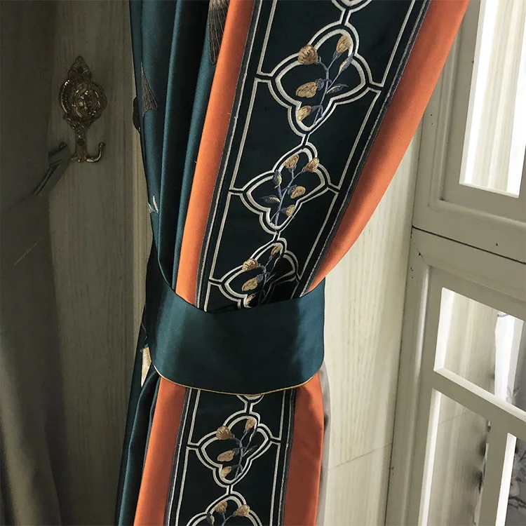 Новые высокоточные шторы с вышитыми цветами и птицами в китайском стиле для